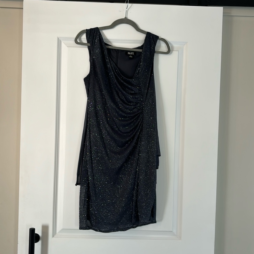 Sparkly black with silver cocktail dress